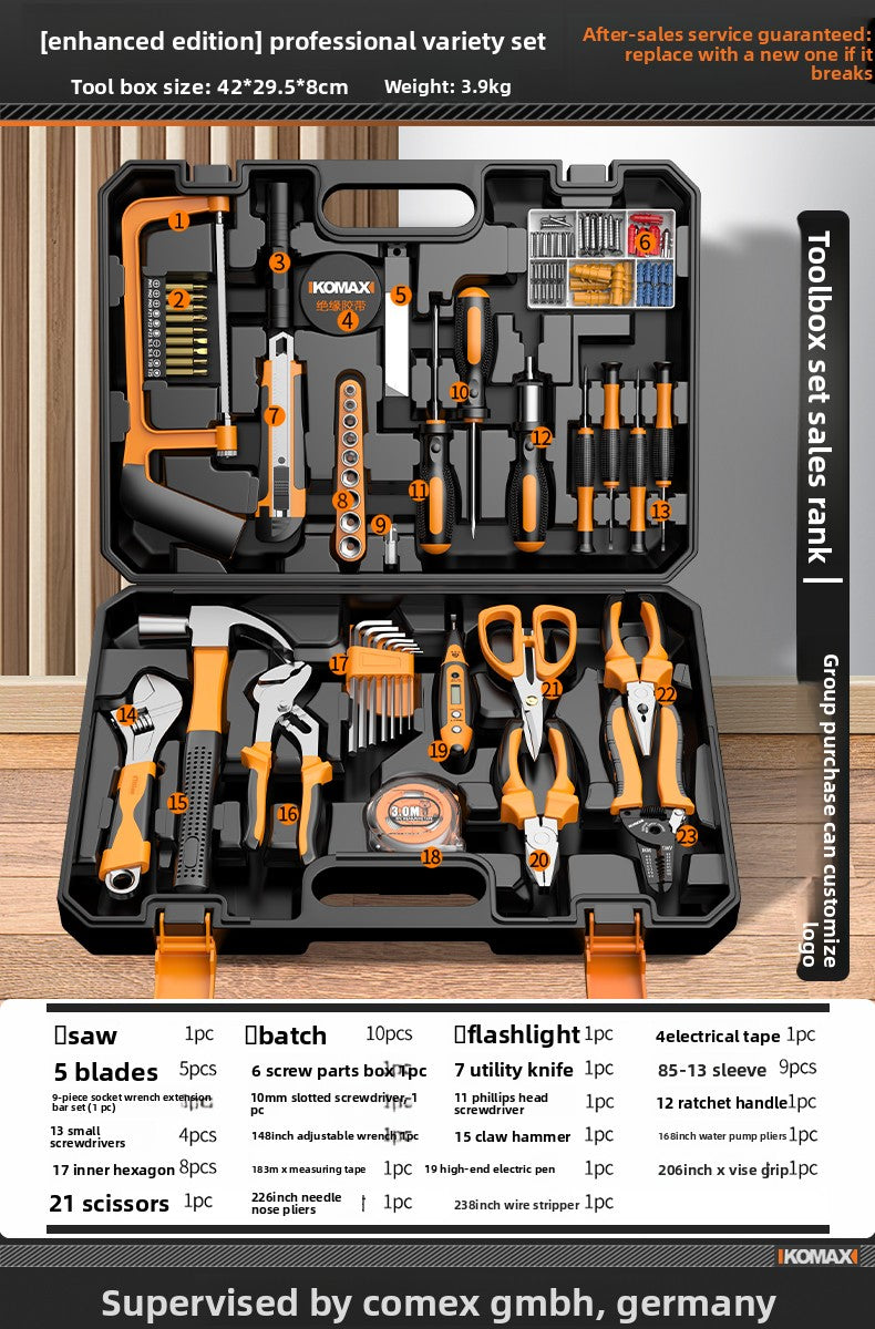 Complete Household Tool Set with Toolbox