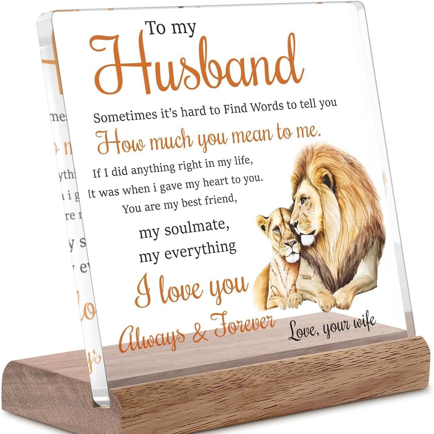 Custom Acrylic Stand with Wooden Base