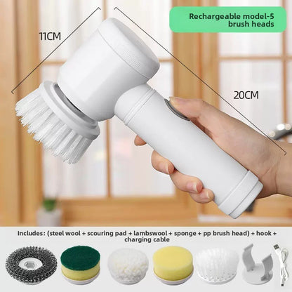 Electric Cleaning Brush with Multiple Heads