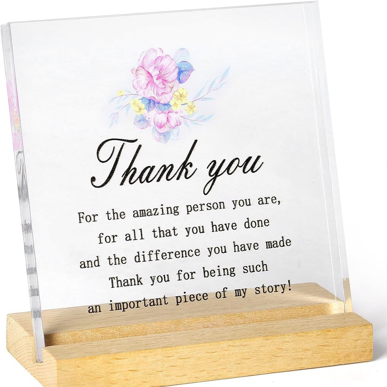 Custom Acrylic Stand with Wooden Base
