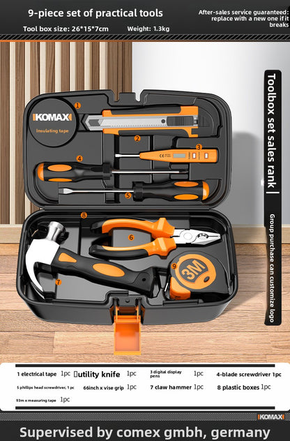 Complete Household Tool Set with Toolbox