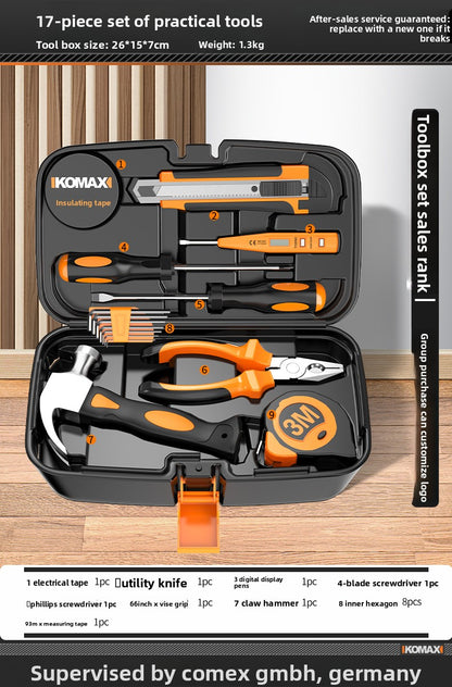 Complete Household Tool Set with Toolbox