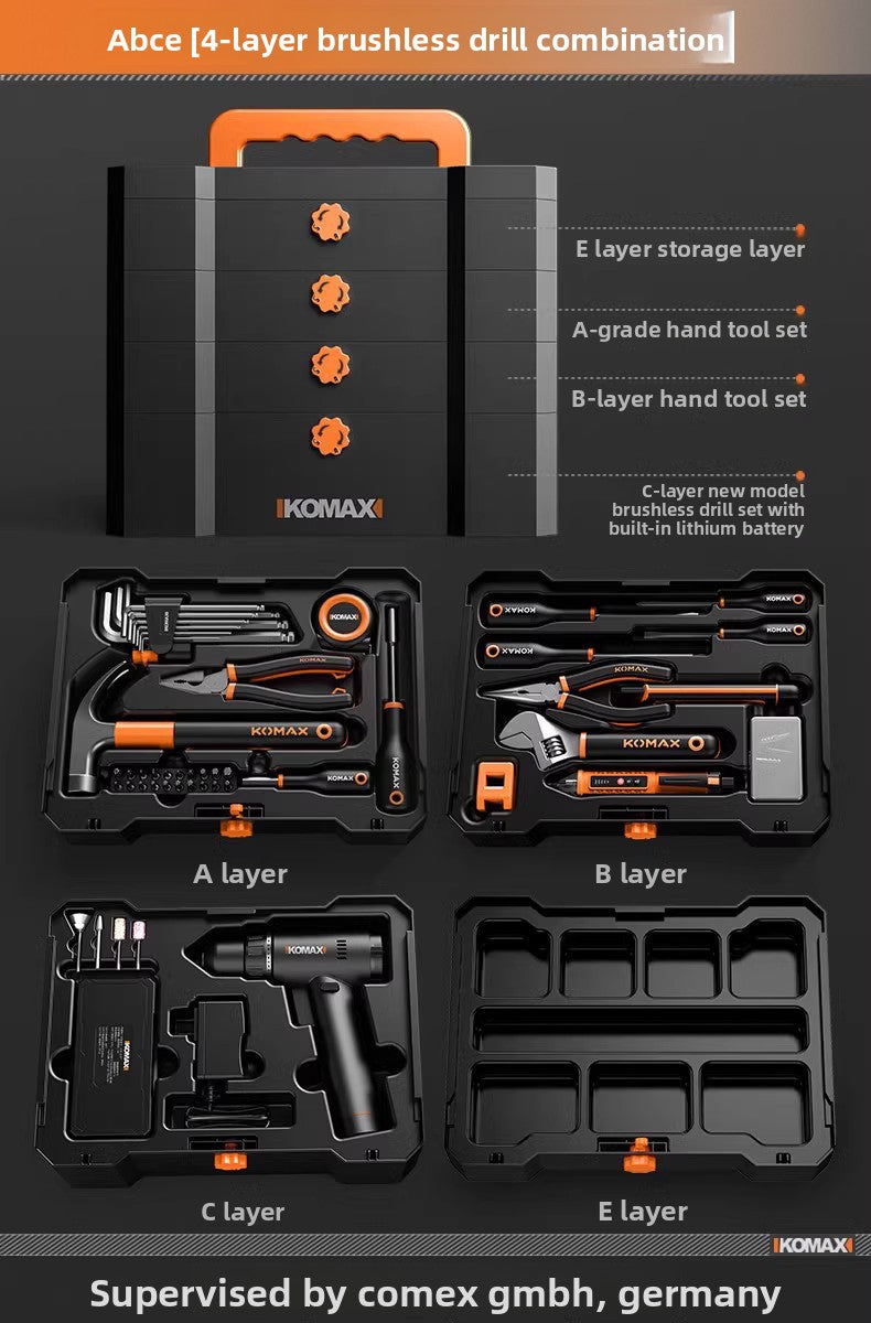 Complete Household Tool Set with Toolbox
