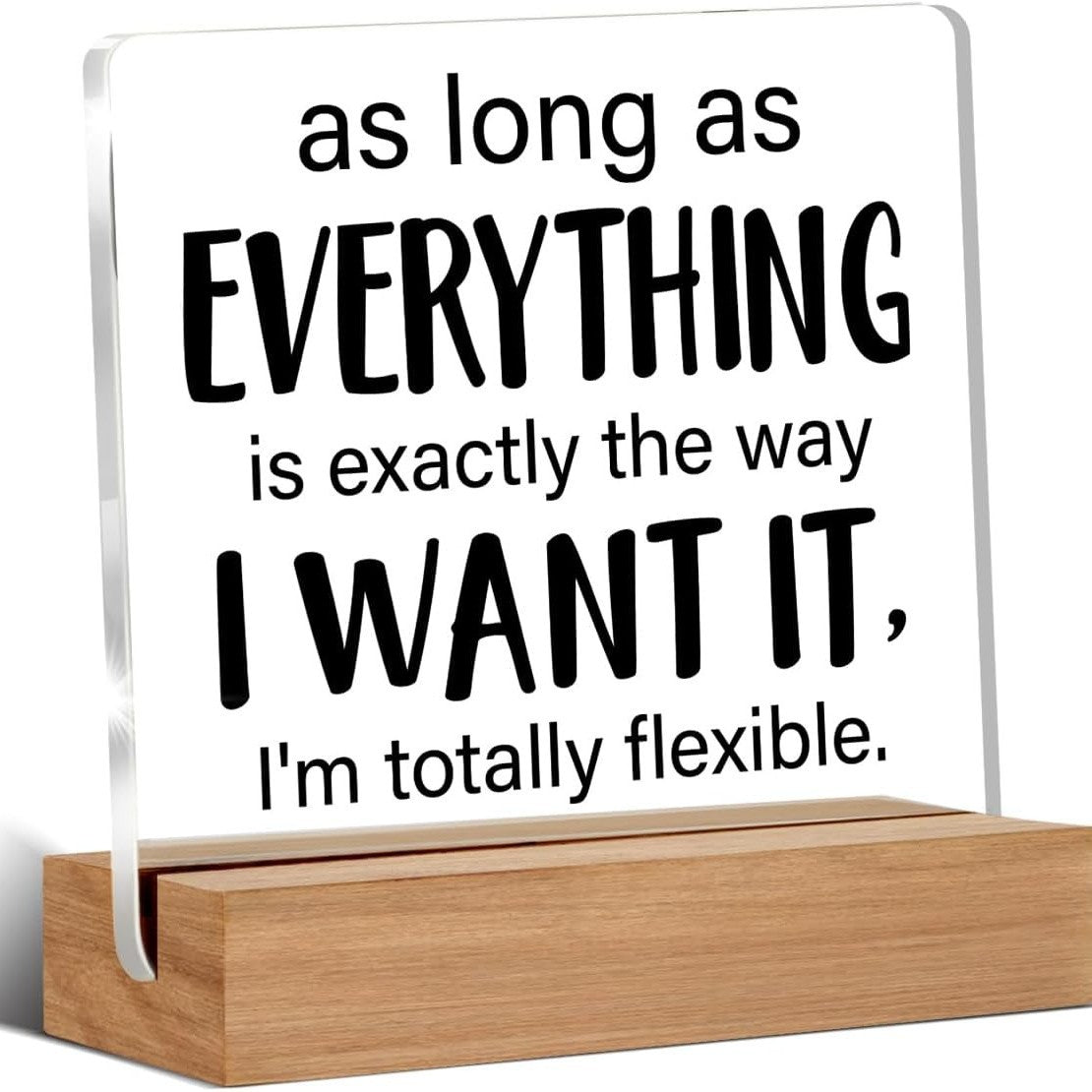 Custom Acrylic Stand with Wooden Base