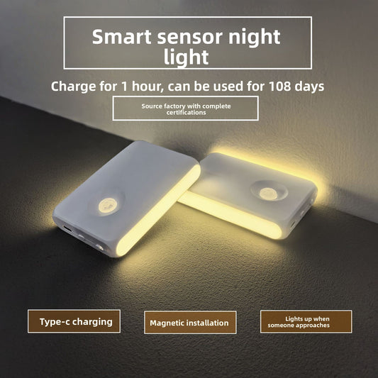 Wireless Magnetic Sensor Night Light with Type-C Charging