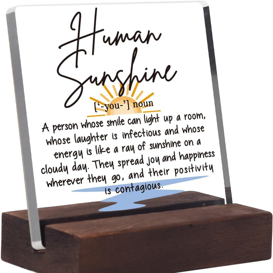 Custom Acrylic Stand with Wooden Base
