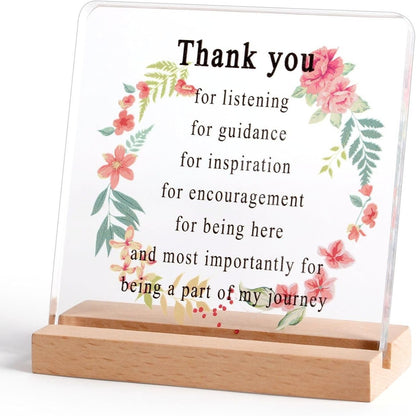 Custom Acrylic Stand with Wooden Base