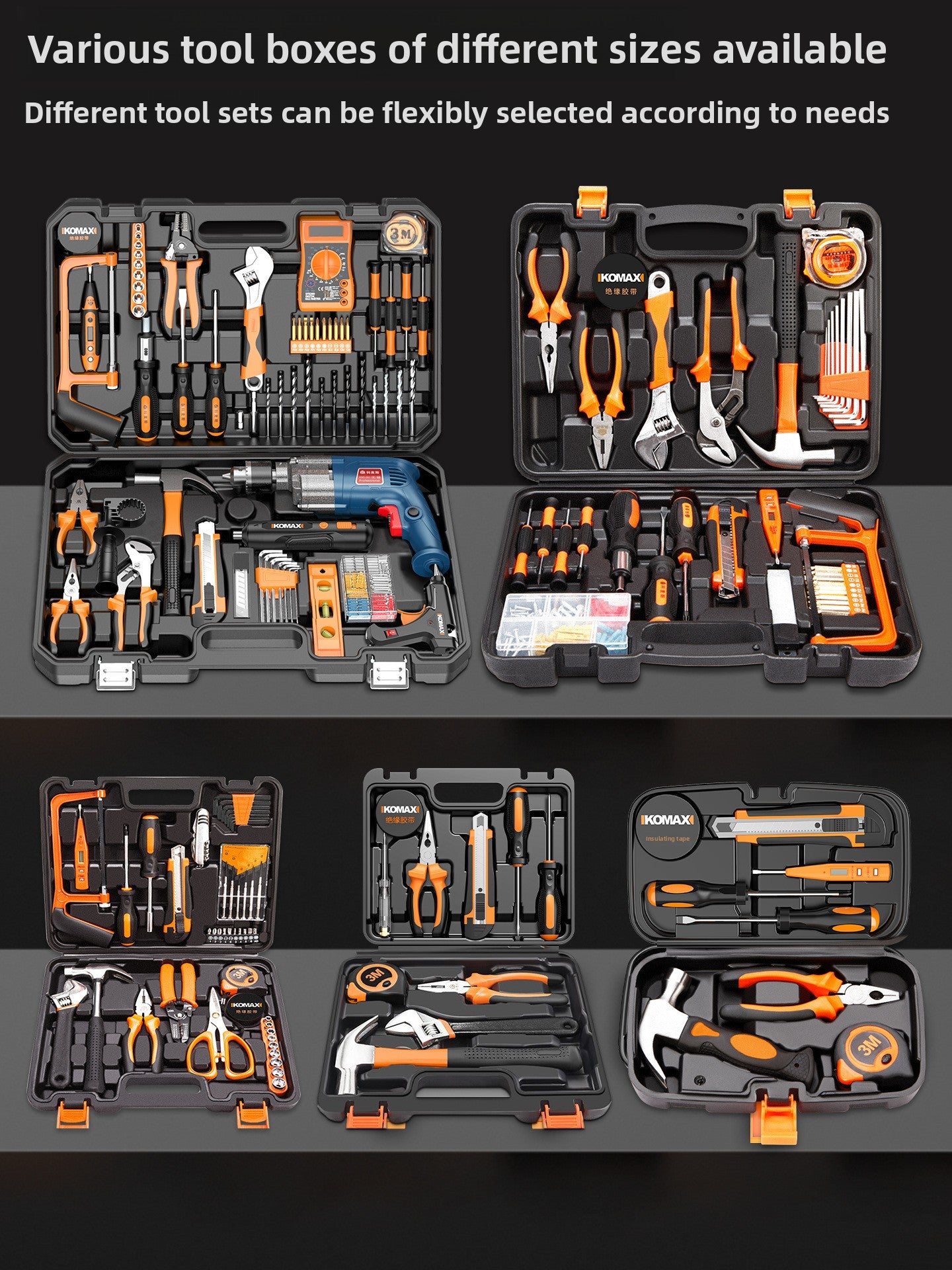 Complete Household Tool Set with Toolbox