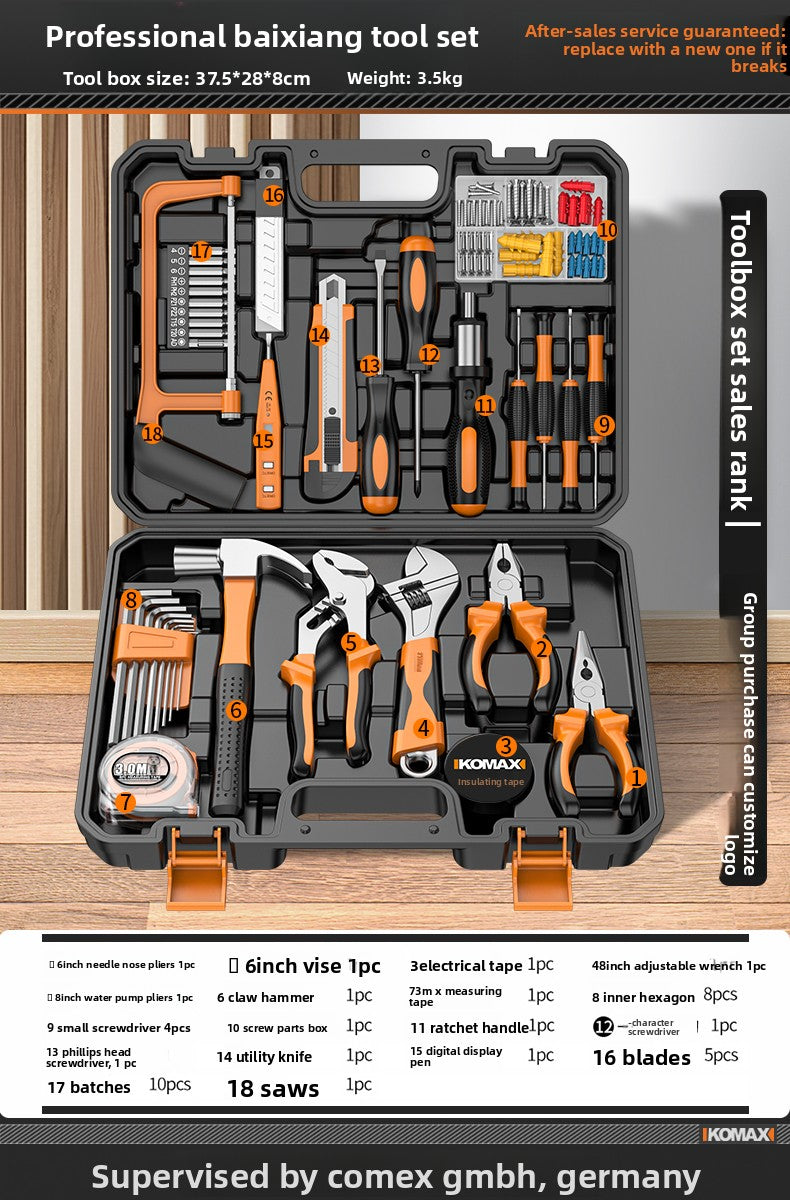 Complete Household Tool Set with Toolbox