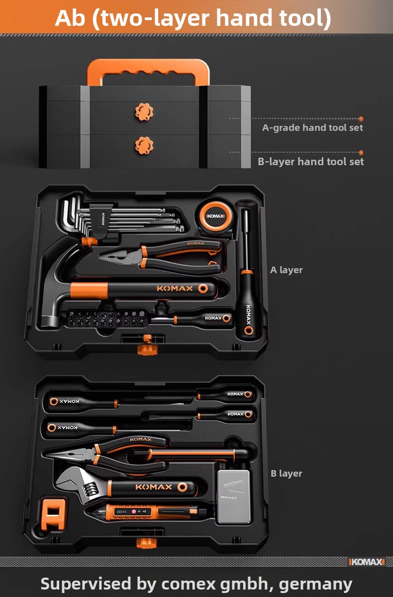 Complete Household Tool Set with Toolbox