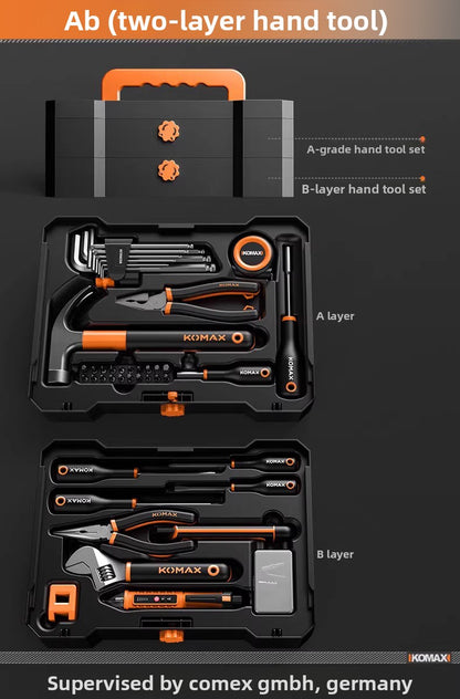 Complete Household Tool Set with Toolbox