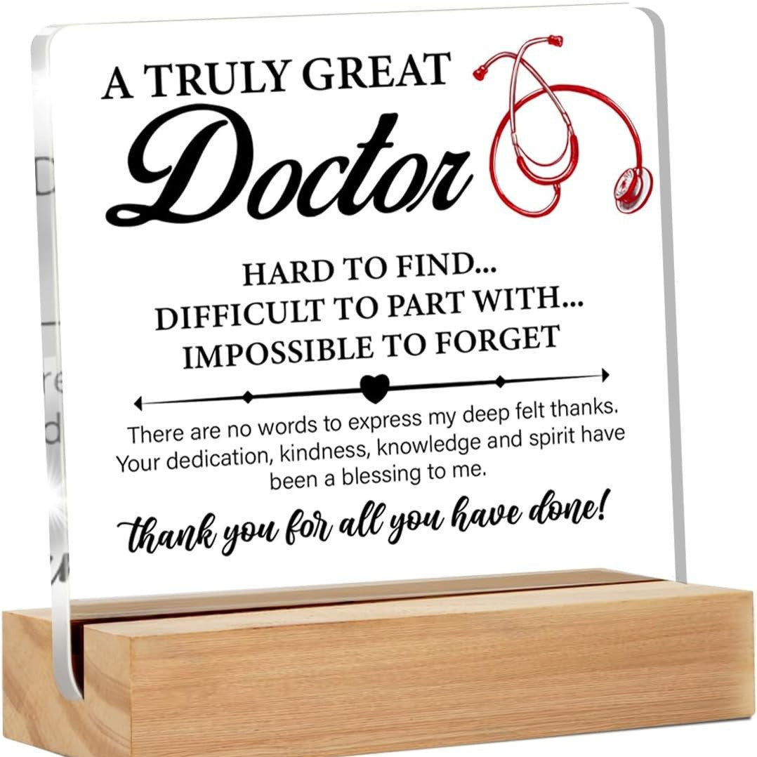 Custom Acrylic Stand with Wooden Base