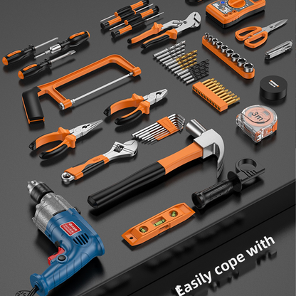 Complete Household Tool Set with Toolbox