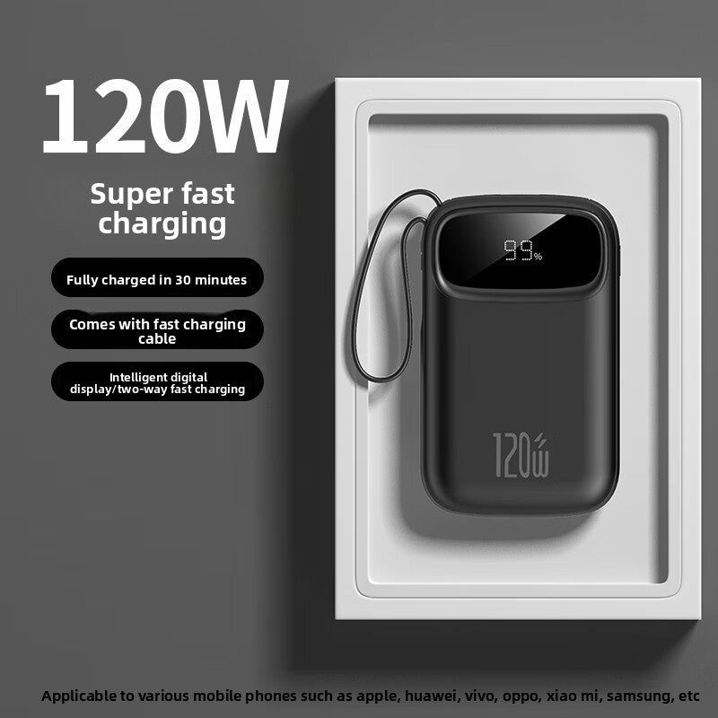 20000mAh Portable Power Bank with Built-in Cable