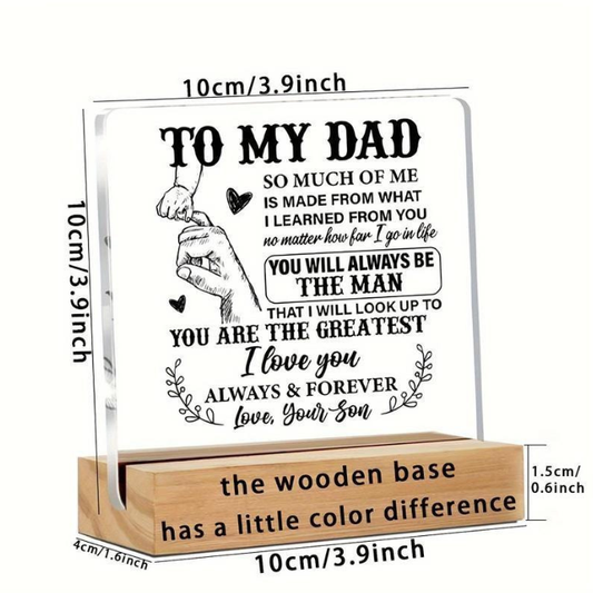 Custom Acrylic Stand with Wooden Base