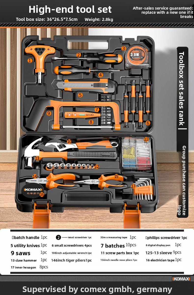 Complete Household Tool Set with Toolbox