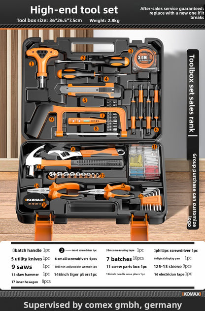 Complete Household Tool Set with Toolbox