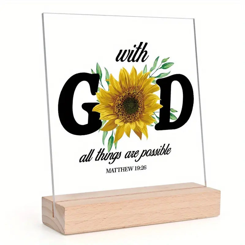 Custom Acrylic Stand with Wooden Base