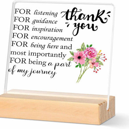 Custom Acrylic Stand with Wooden Base