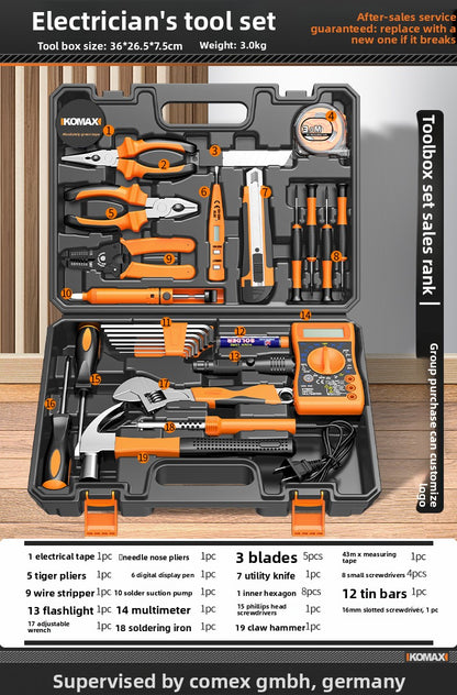 Complete Household Tool Set with Toolbox