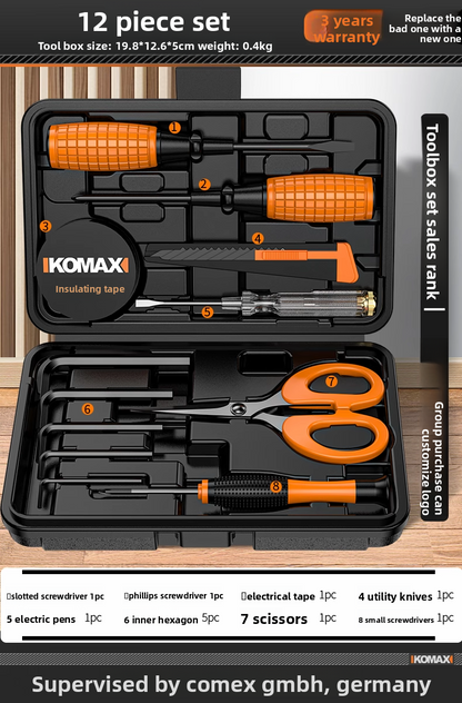 Complete Household Tool Set with Toolbox