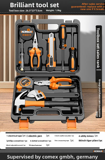 Complete Household Tool Set with Toolbox