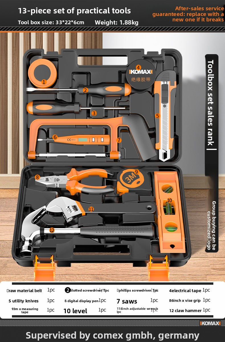 Complete Household Tool Set with Toolbox