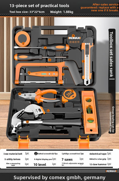 Complete Household Tool Set with Toolbox