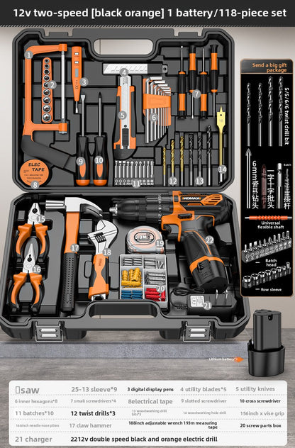 Complete Household Tool Set with Toolbox